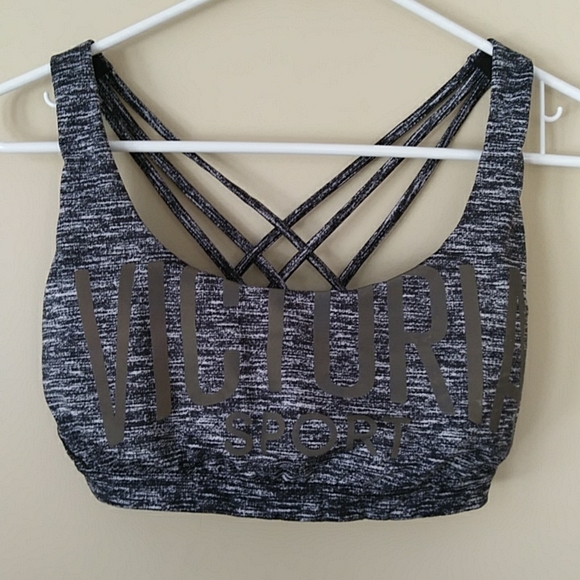 Victoria Sport Other - Victoria Sport Strappy Padded Sports Bra M Black White